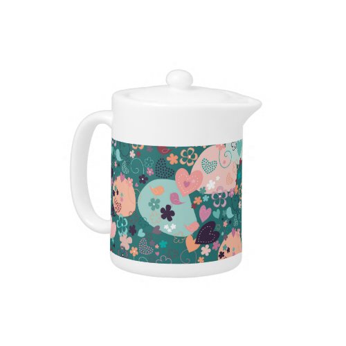 Whimsical Garden in Bright Pastel Colors Teapot