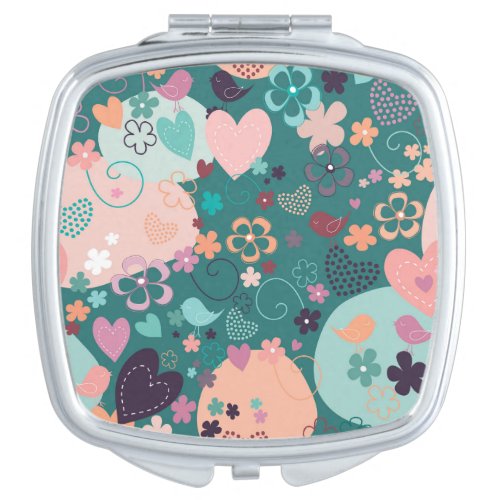 Whimsical Garden in Bright Pastel Colors Tote Bag Compact Mirror