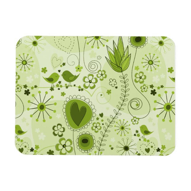Whimsical Garden in Green Magnet (Horizontal)