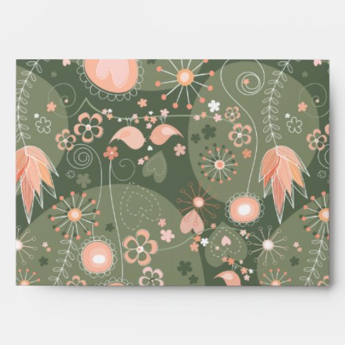 Whimsical Garden in Orange Envelope