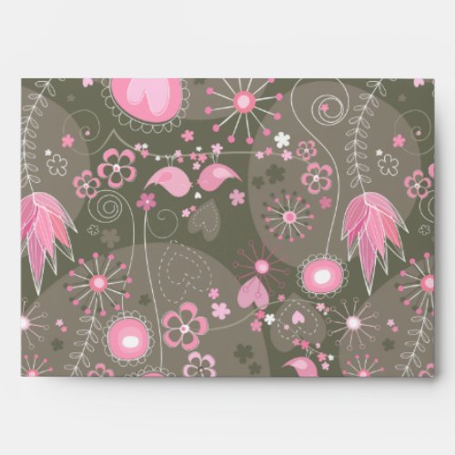 Whimsical Garden in Pink Envelope