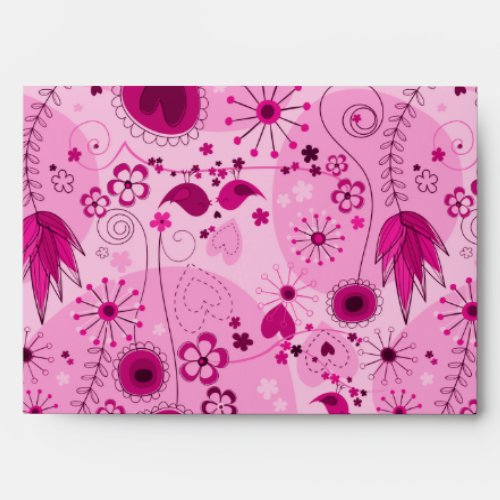 Whimsical Garden in Pink Envelope