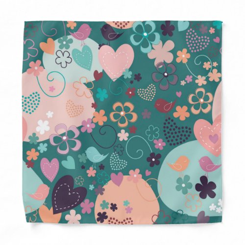 Whimsical Garden in Turquoise iPad Sleeve Bandana