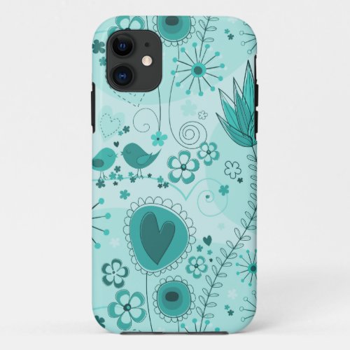 Whimsical Garden in Turquoise iPhone 5 Case