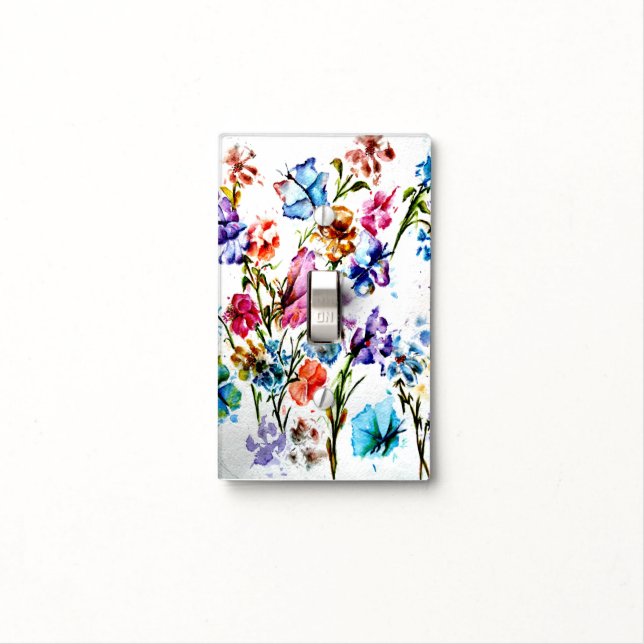 Whimsical Garden Light Switch Cover (In Situ)
