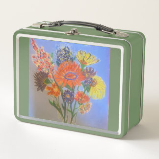 Whimsical Garden  Metal Lunch Box