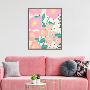 Whimsical Garden Modern Floral Wall Canvas Print