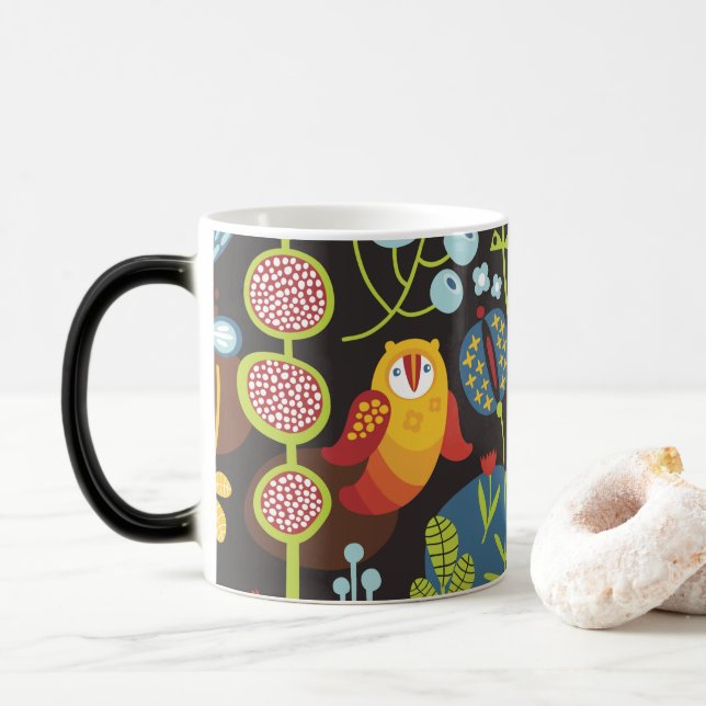 Whimsical Garden Owl Mug (With Donut)