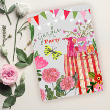 Whimsical Garden Party Birthday Flower Butterflies
