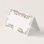 Whimsical Garden Party Doodle Floral Place Card