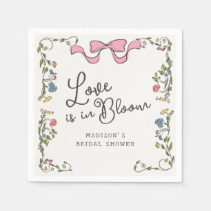 Whimsical Garden Party Floral Doodle Bridal Shower Napkins