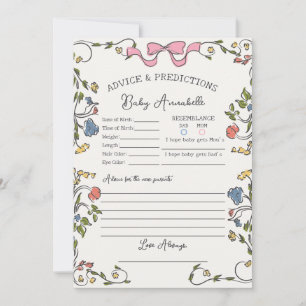 Whimsical Garden Party Floral Shower Baby Advice Invitation
