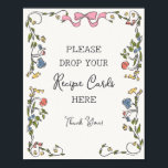 Whimsical Garden Party Pastel Floral Share Recipe Poster<br><div class="desc">Love is in Bloom! Celebrate your bride-to-be with this pastel bouquet of hand-drawn florals. This fresh floral theme is inspired by the charm of a French Flower Market, featuring fanciful wildflower doodles with a delicate blue coquette bow. ★ Let me help you plan your next party! ★ If you need...</div>