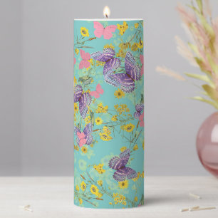 Whimsical Garden Pillar Candle