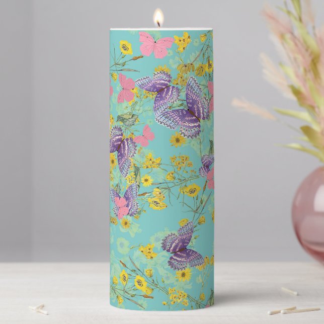 Whimsical Garden Pillar Candle (In Situ)