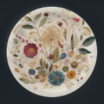 Whimsical Garden Pressed Flowers Bohemian Wedding Paper Plates<br><div class="desc">Customize with any text. Matching items are available.</div>