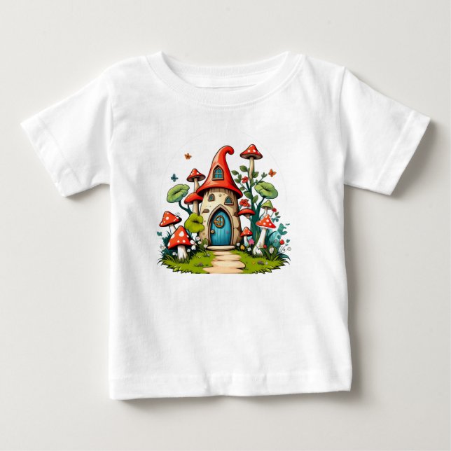 Whimsical Garden Scene Baby T-Shirt (Front)