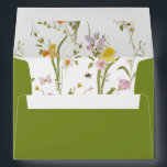 Whimsical Garden Wildflower Pattern Green Wedding  Envelope<br><div class="desc">Whimsical moss green garden wedding envelope featuring colorful wildflowers and handwritten script font. This wedding envelope is perfect for couples looking to add a touch of charm and elegance to their special day. The intricate floral design adds a touch of whimsy and highlights the joy of blooming love. The colorful...</div>