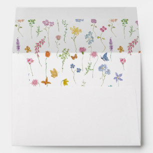 Whimsical Garden Wildflower Wedding Envelope