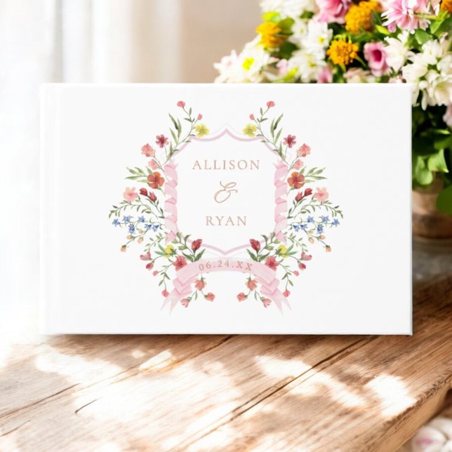 Whimsical Garden Wildflower Wedding Foil Guest Book (Creator Uploaded)