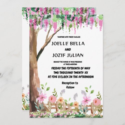 Whimsical Garden Wildflower Wedding Invitation