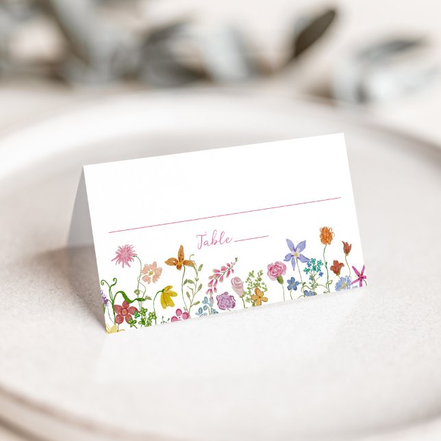 Whimsical Garden Wildflower Wedding Place Card (Creator Uploaded)