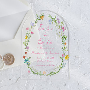 Whimsical Garden Wildflower Wedding Save the Date
