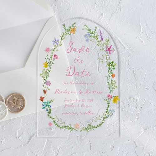 Whimsical Garden Wildflower Wedding Save the Date