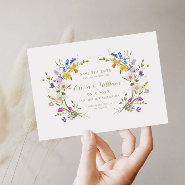 Whimsical Garden Wildflower Wedding Save The Date (Creator Uploaded)