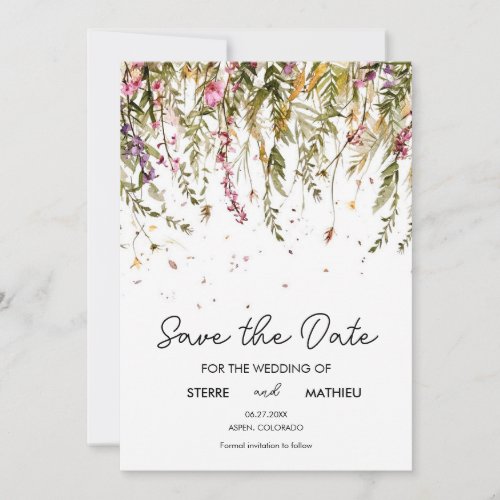 Whimsical Garden Wildflowers Save The Date