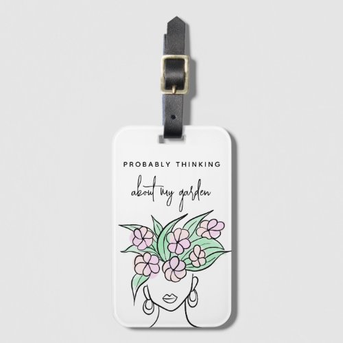 Whimsical Gardener Boho Floral Cute Plant Luggage Tag