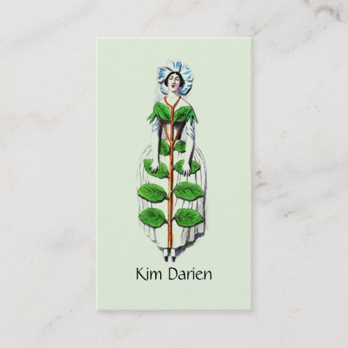 Whimsical Gardener Woman Of Flowers Business Card