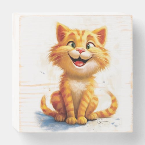 Whimsical Garfield _ Lovable Cat Artwork Wooden Box Sign