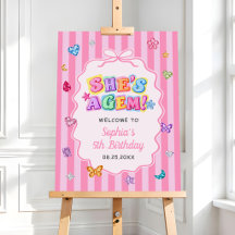 Whimsical Gemstone Colorful Girl Birthday Welcome