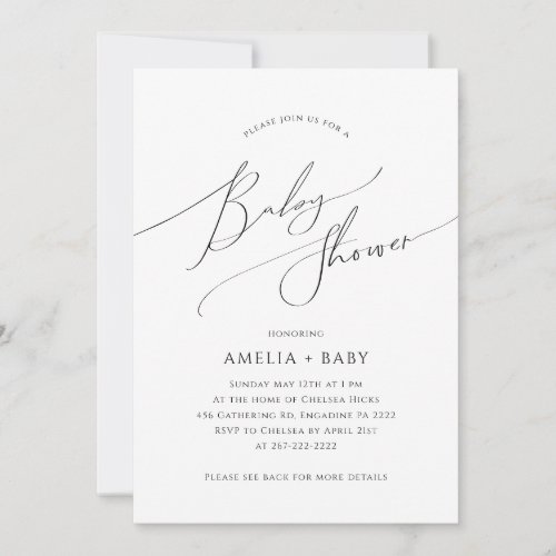 Whimsical Gender Neutral  All in One Baby Shower Invitation