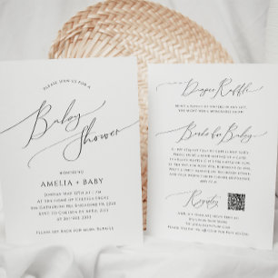 Whimsical Gender Neutral All in One Baby Shower Invitation