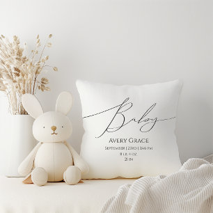 Whimsical Gender Neutral Baby Details Throw Pillow