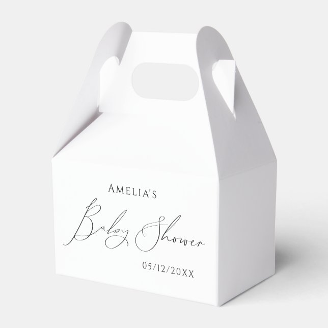 Whimsical Gender Neutral Baby Shower Favor Boxes (Front Side)