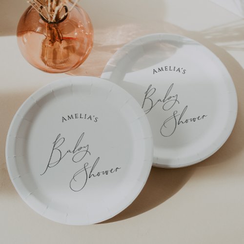Whimsical Gender Neutral Baby Shower Paper Plates