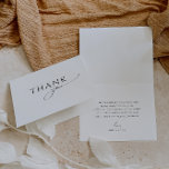 Whimsical Gender Neutral Folded Baby Shower Thank You Card<br><div class="desc">Introducing our whimsical gender-neutral folded baby shower thank you card, perfect for any season, whether it's fall, winter, spring, or summer! This card has a boho-chic vibe with modern, elegant calligraphy and a minimalist black-and-white design. It's pretty and unique, with a touch of vintage shabby chic, making it perfect for...</div>