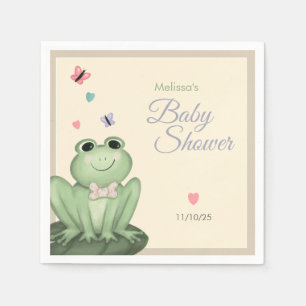 Whimsical Gender Neutral Frog Baby Shower Napkins