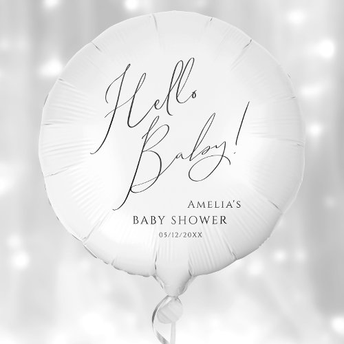 Whimsical Gender Neutral Hello Baby Shower Balloon