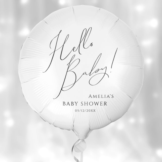 Whimsical Gender Neutral Hello Baby Shower Balloon (Creator Uploaded)