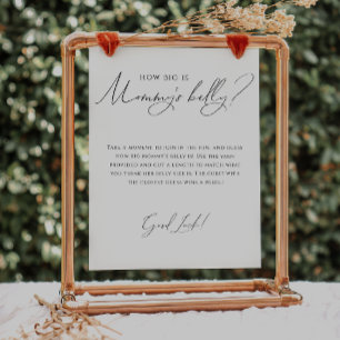 Whimsical Gender Neutral How Big Is Mommy's Belly Poster