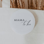 Whimsical Gender Neutral Mama To Be Button<br><div class="desc">Introducing our whimsical gender-neutral mama-to-be button—perfect for any season, whether it's fall, winter, spring, or summer! This button has a boho-chic vibe with modern, elegant calligraphy and a minimalist black-and-white design. It's pretty and unique, with a touch of vintage shabby chic, making it perfect for both boys and girls. Plus,...</div>