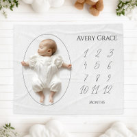 Whimsical Gender Neutral Milestone Baby Blanket
