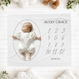 Whimsical Gender Neutral Milestone Baby Blanket