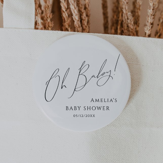 Whimsical Gender Neutral Oh Baby Button (Creator Uploaded)