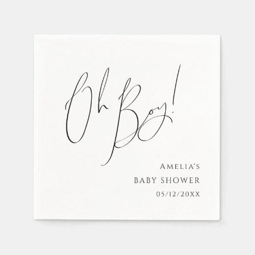 Whimsical Gender Neutral Oh Boy Baby Shower Napkins