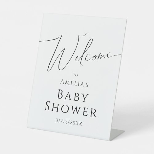 Whimsical Gender Neutral Welcome Baby Shower Pedestal Sign